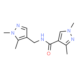 ChemSpider 2D Image | N-[(1,5-Dimethyl-1H-pyrazol-4-yl)methyl]-1,3-dimethyl-1H-pyrazole-4-carboxamide | C12H17N5O