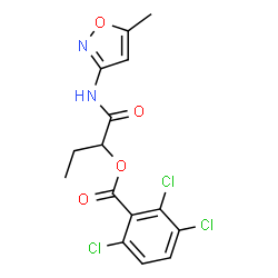 ChemSpider 2D Image | 1-[(5-Methyl-1,2-oxazol-3-yl)amino]-1-oxo-2-butanyl 2,3,6-trichlorobenzoate | C15H13Cl3N2O4
