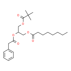 ChemSpider 2D Image | 3-[(2,2-Dimethylpropanoyl)oxy]-2-(2-phenylacetoxy)propyl octanoate | C24H36O6