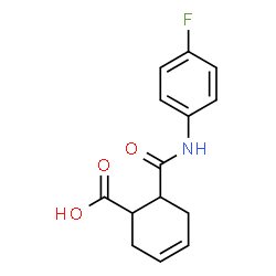 ChemSpider 2D Image | 6-[(4-Fluorophenyl)carbamoyl]-3-cyclohexene-1-carboxylic acid | C14H14FNO3