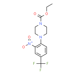 ChemSpider 2D Image | Ethyl 4-[2-nitro-4-(trifluoromethyl)phenyl]-1-piperazinecarboxylate | C14H16F3N3O4