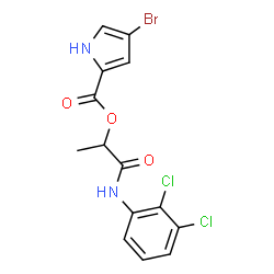 ChemSpider 2D Image | 1-[(2,3-Dichlorophenyl)amino]-1-oxo-2-propanyl 4-bromo-1H-pyrrole-2-carboxylate | C14H11BrCl2N2O3