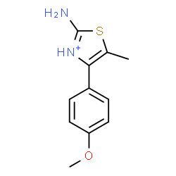 ChemSpider 2D Image | 2-Amino-4-(4-methoxyphenyl)-5-methyl-1,3-thiazol-3-ium | C11H13N2OS