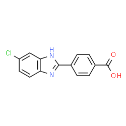 ChemSpider 2D Image | 4-(6-Chloro-1H-benzimidazol-2-yl)benzoic acid | C14H9ClN2O2