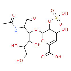 ChemSpider 2D Image | 2-Acetamido-2-deoxy-3-O-(4-deoxy-2-O-sulfohex-4-enopyranuronosyl)hexose | C14H21NO14S