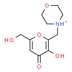 ChemSpider 2D Image | 4-{[3-Hydroxy-6-(hydroxymethyl)-4-oxo-4H-pyran-2-yl]methyl}morpholin-4-ium | C11H16NO5