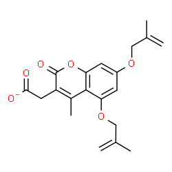 ChemSpider 2D Image | {4-Methyl-5,7-bis[(2-methyl-2-propen-1-yl)oxy]-2-oxo-2H-chromen-3-yl}acetate | C20H21O6