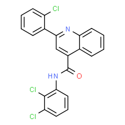 ChemSpider 2D Image | 2-(2-Chlorophenyl)-N-(2,3-dichlorophenyl)-4-quinolinecarboxamide | C22H13Cl3N2O