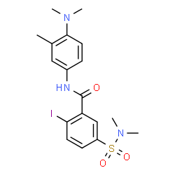 ChemSpider 2D Image | N-[4-(Dimethylamino)-3-methylphenyl]-5-(dimethylsulfamoyl)-2-iodobenzamide | C18H22IN3O3S