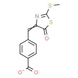 ChemSpider 2D Image | 4-{[2-(Methylsulfanyl)-5-oxo-1,3-thiazol-4(5H)-ylidene]methyl}benzoate | C12H8NO3S2