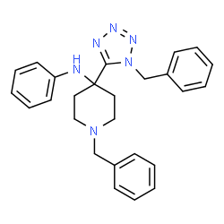 ChemSpider 2D Image | 1-Benzyl-4-(1-benzyl-1H-tetrazol-5-yl)-N-phenyl-4-piperidinamine | C26H28N6