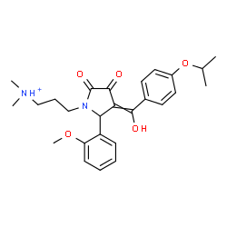 ChemSpider 2D Image | 3-{3-[Hydroxy(4-isopropoxyphenyl)methylene]-2-(2-methoxyphenyl)-4,5-dioxo-1-pyrrolidinyl}-N,N-dimethyl-1-propanaminium | C26H33N2O5