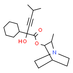 ChemSpider 2D Image | 2-Methyl-1-azabicyclo[2.2.2]oct-3-yl 2-cyclohexyl-2-hydroxy-5-methyl-3-hexynoate | C21H33NO3