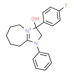 ChemSpider 2D Image | 3H-imidazo[1,2-a]azepinium, 3-(4-fluorophenyl)-2,5,6,7,8,9-hexahydro-3-hydroxy-1-phenyl- | C20H22FN2O