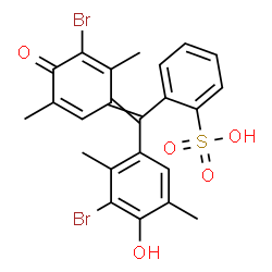 ChemSpider 2D Image | 2-[(3-Bromo-2,5-dimethyl-4-oxo-2,5-cyclohexadien-1-ylidene)(3-bromo-4-hydroxy-2,5-dimethylphenyl)methyl]benzenesulfonic acid | C23H20Br2O5S