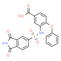 ChemSpider 2D Image | 3-{[(1,3-Dioxo-2,3-dihydro-1H-isoindol-5-yl)sulfonyl]amino}-4-phenoxybenzoic acid | C21H14N2O7S