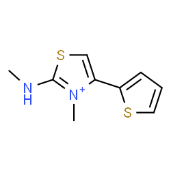 ChemSpider 2D Image | 3-Methyl-2-(methylamino)-4-(2-thienyl)-1,3-thiazol-3-ium | C9H11N2S2