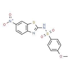 ChemSpider 2D Image | 4-Methoxy-N-(6-nitro-1,3-benzothiazol-2-yl)benzenesulfonamide | C14H11N3O5S2
