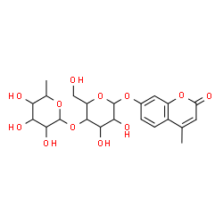 ChemSpider 2D Image | 4-Methyl-2-oxo-2H-chromen-7-yl 4-O-(6-deoxyhexopyranosyl)hexopyranoside | C22H28O12