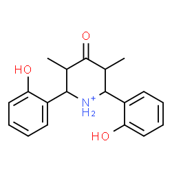 ChemSpider 2D Image | 2,6-Bis(2-hydroxyphenyl)-3,5-dimethyl-4-oxopiperidinium | C19H22NO3