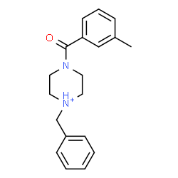 ChemSpider 2D Image | 1-Benzyl-4-(3-methylbenzoyl)piperazin-1-ium | C19H23N2O