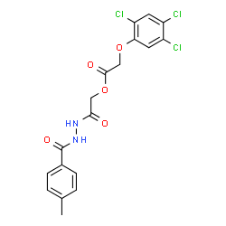 ChemSpider 2D Image | 2-[2-(4-Methylbenzoyl)hydrazino]-2-oxoethyl (2,4,5-trichlorophenoxy)acetate | C18H15Cl3N2O5