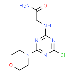 ChemSpider 2D Image | N~2~-[4-Chloro-6-(4-morpholinyl)-1,3,5-triazin-2-yl]glycinamide | C9H13ClN6O2
