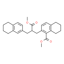 ChemSpider 2D Image | Methyl 2-(3-methoxy-3-oxo-2-(5,6,7,8-tetrahydro-2-naphthalenylmethyl)propyl)-5,6,7,8-tetrahydro-1-naphthalenecarboxylate | C27H32O4