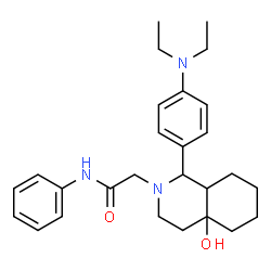 ChemSpider 2D Image | 2-{1-[4-(Diethylamino)phenyl]-4a-hydroxyoctahydro-2(1H)-isoquinolinyl}-N-phenylacetamide | C27H37N3O2