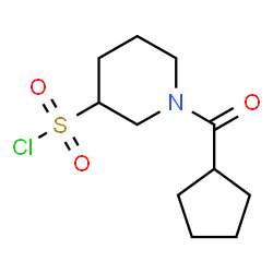 ChemSpider 2D Image | 1-cyclopentanecarbonylpiperidine-3-sulfonyl chloride | C11H18ClNO3S