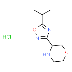 ChemSpider 2D Image | 3-(5-Isopropyl-1,2,4-oxadiazol-3-yl)morpholine hydrochloride (1:1) | C9H16ClN3O2