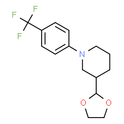 ChemSpider 2D Image | 3-(1,3-Dioxolan-2-yl)-1-[4-(trifluoromethyl)phenyl]piperidine | C15H18F3NO2