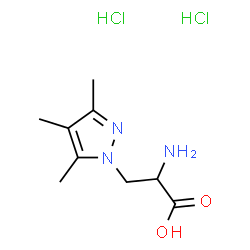 ChemSpider 2D Image | 3-(3,4,5-Trimethyl-1H-pyrazol-1-yl)alanine dihydrochloride | C9H17Cl2N3O2