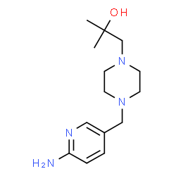 ChemSpider 2D Image | 1-{4-[(6-Amino-3-pyridinyl)methyl]-1-piperazinyl}-2-methyl-2-propanol | C14H24N4O