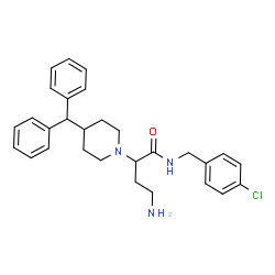 ChemSpider 2D Image | 4-Amino-N-(4-chlorobenzyl)-2-[4-(diphenylmethyl)-1-piperidinyl]butanamide | C29H34ClN3O