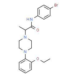 ChemSpider 2D Image | N-(4-Bromophenyl)-2-[4-(2-ethoxyphenyl)-1-piperazinyl]propanamide | C21H26BrN3O2