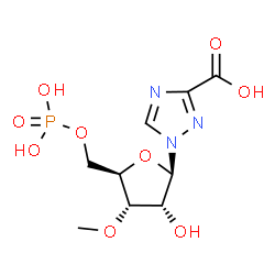 ChemSpider 2D Image | 1-(3-O-Methyl-5-O-phosphono-beta-D-ribofuranosyl)-1H-1,2,4-triazole-3-carboxylic acid | C9H14N3O9P