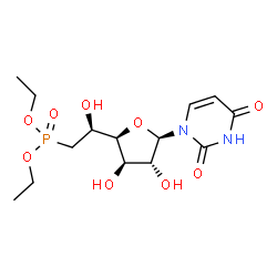 ChemSpider 2D Image | 1-[6-Deoxy-6-(diethoxyphosphoryl)-beta-D-glucofuranosyl]-2,4(1H,3H)-pyrimidinedione | C14H23N2O9P