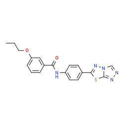 ChemSpider 2D Image | 3-Propoxy-N-[4-([1,2,4]triazolo[3,4-b][1,3,4]thiadiazol-6-yl)phenyl]benzamide | C19H17N5O2S