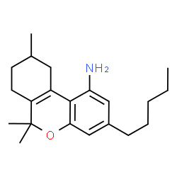 ChemSpider 2D Image | 6,6,9-Trimethyl-3-pentyl-7,8,9,10-tetrahydro-6H-benzo[c]chromen-1-amine | C21H31NO