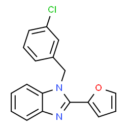 ChemSpider 2D Image | 1-(3-Chlorobenzyl)-2-(2-furyl)-1H-benzimidazole | C18H13ClN2O