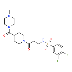 ChemSpider 2D Image | 3,4-Difluoro-N-(3-{4-[(4-methyl-1-piperazinyl)carbonyl]-1-piperidinyl}-3-oxopropyl)benzenesulfonamide | C20H28F2N4O4S