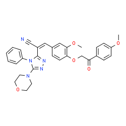 ChemSpider 2D Image | (2Z)-3-{3-Methoxy-4-[2-(4-methoxyphenyl)-2-oxoethoxy]phenyl}-2-[5-(4-morpholinyl)-4-phenyl-4H-1,2,4-triazol-3-yl]acrylonitrile | C31H29N5O5