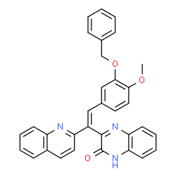 ChemSpider 2D Image | 3-[(Z)-2-[3-(Benzyloxy)-4-methoxyphenyl]-1-(2-quinolinyl)vinyl]-2(1H)-quinoxalinone | C33H25N3O3