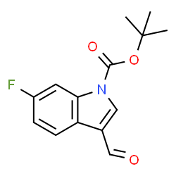 ChemSpider 2D Image | 2-Methyl-2-propanyl 6-fluoro-3-formyl-1H-indole-1-carboxylate | C14H14FNO3