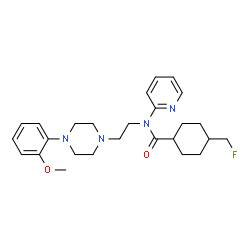 ChemSpider 2D Image | 4-(Fluoromethyl)-N-{2-[4-(2-methoxyphenyl)-1-piperazinyl]ethyl}-N-(2-pyridinyl)cyclohexanecarboxamide | C26H35FN4O2