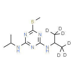 ChemSpider 2D Image | N-Isopropyl-6-(methylsulfanyl)-N'-[(1,1,1,3,3,3-~2~H_6_)-2-propanyl]-1,3,5-triazine-2,4-diamine | C10H13D6N5S