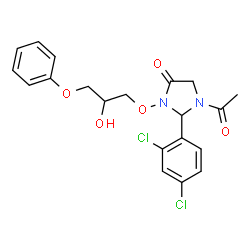 ChemSpider 2D Image | 1-Acetyl-2-(2,4-dichlorophenyl)-3-(2-hydroxy-3-phenoxypropoxy)-4-imidazolidinone | C20H20Cl2N2O5