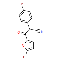 ChemSpider 2D Image | 3-(5-Bromo-2-furyl)-2-(4-bromophenyl)-3-oxopropanenitrile | C13H7Br2NO2