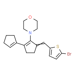 ChemSpider 2D Image | 4-{3-[(5-Bromo-2-thienyl)methylene]-1,1'-bi(1-cyclopenten-1-yl)-2-yl}morpholine | C19H22BrNOS